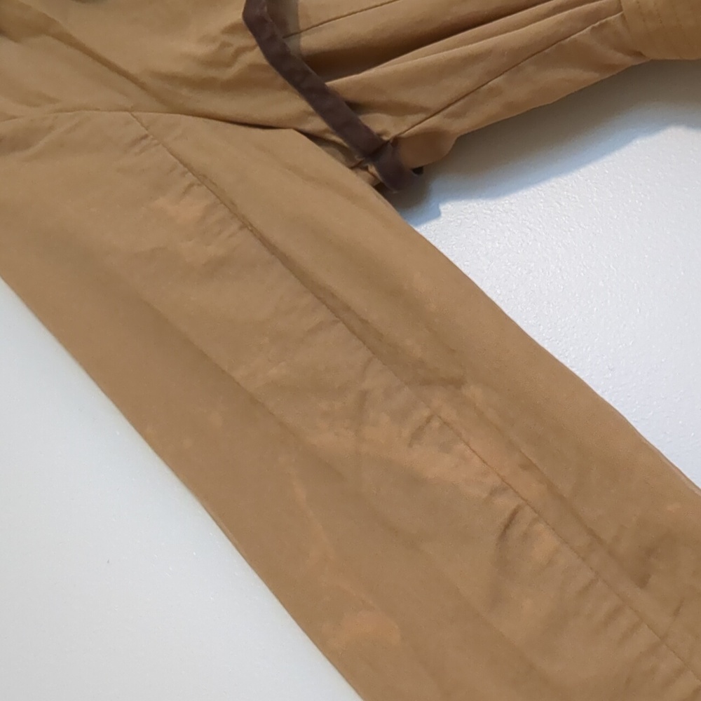 Anthropologie EttTwa Camel Trench Coat Dark Trim 100% Cotton 8 - Picture 9 of 10